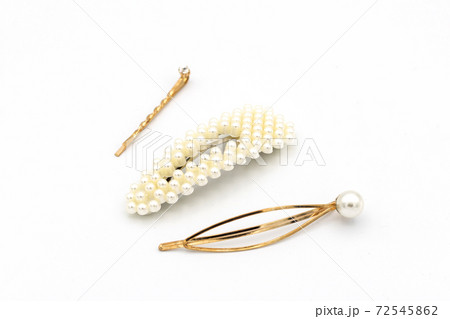 Luxury hair clips on white isolated background. 72545862