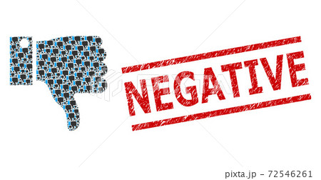 Thumb Down Recursive Composition of Thumb Down Icons and Scratched Negative Seal 72546261