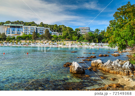 Beautiful coastline and beach,Rovinj,Istria region,Croatia,Europe 72549368