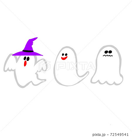 手描きのハロウィーンおばけ達 手描きのハロウィーンおばけ達 72549541