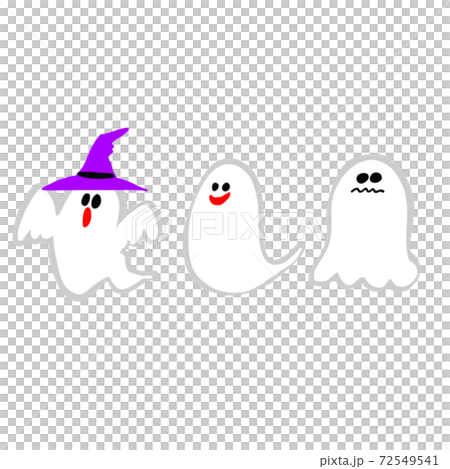 手描きのハロウィーンおばけ達 手描きのハロウィーンおばけ達 72549541