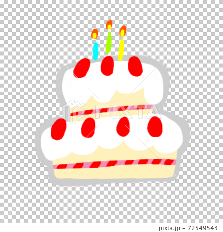手描きのデコレーションケーキのイラスト素材