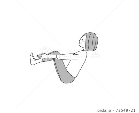 ヨガ　舟のポーズ 72549721