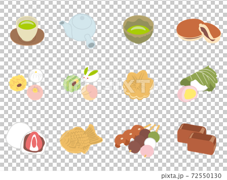 日本糖果和茶的插圖 日本糖果和茶的插圖 72550130