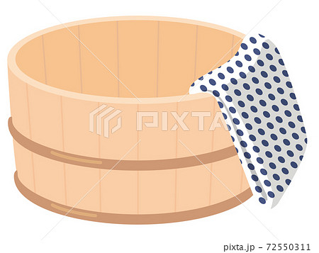 風呂桶と手拭い 72550311