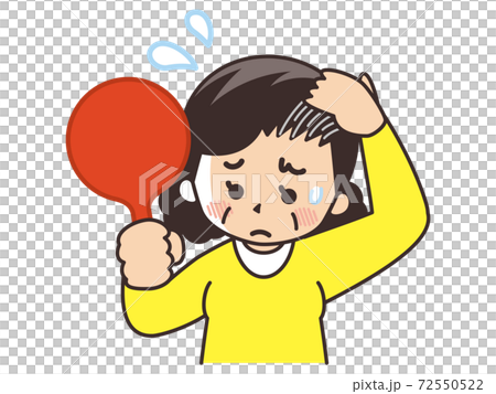 白髪が気になる中年女性 白髪が気になる中年女性 72550522