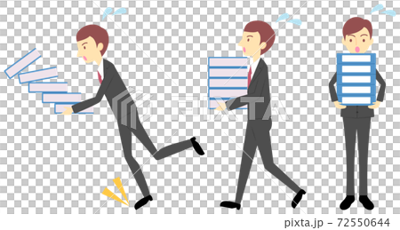 書類を運ぶオフィスワーカー(男性) 書類を運ぶオフィスワーカー(男性) 72550644