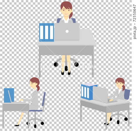 Office worker (female) doing desk work 72550647