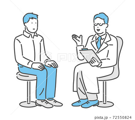 若い男性に説明をする医者のイラスト素材 72550824