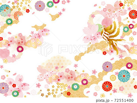 背景素材-和柄桜,鳳凰1テク 72551400