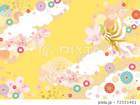 背景素材-和柄桜,鳳凰2 72551401