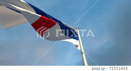 3d rendering of the national flag of the Netherlands Antilles 72551403