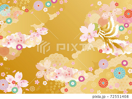 背景素材 和柄桜 鳳凰5のイラスト素材