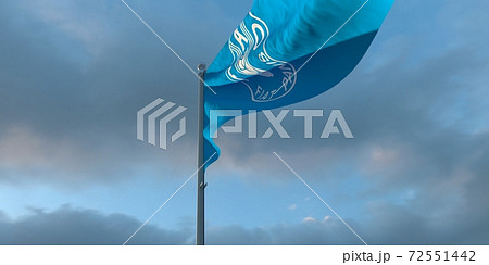 3d rendering of the national flag of the Food and agriculture organization 72551442