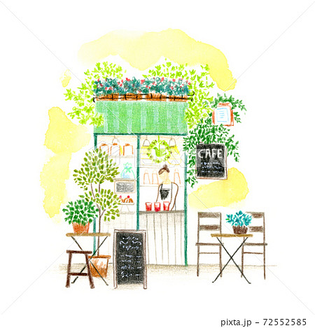 小さなオープンカフェのイラスト素材 [72552585] - PIXTA
