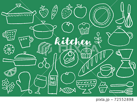 キッチンイラストチョーク キッチンイラストチョーク 72552898
