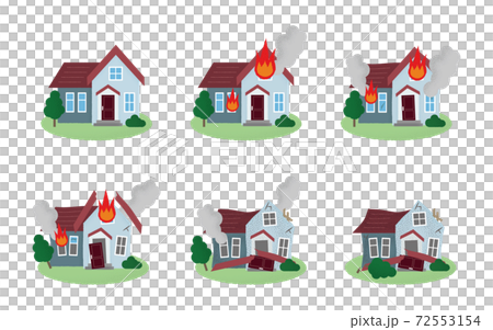 矢量圖組的房子在火中 72553154