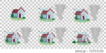 Vector illustration set of houses suffering... - Stock Illustration ...