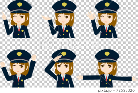 可愛い女の子の警備員のイラストセット2のイラスト素材