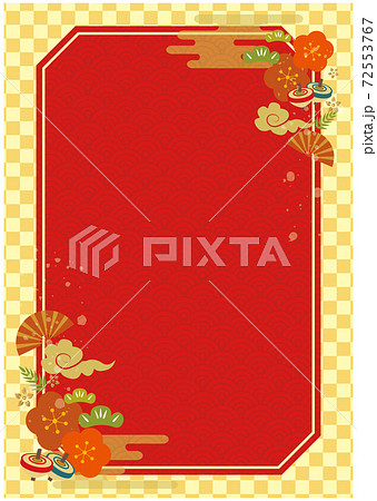 正月 フレーム 和風 背景のイラスト素材