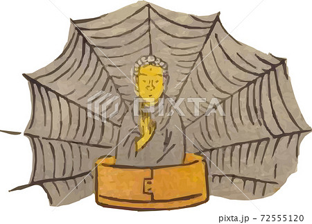 たらいにのった阿弥陀と蜘蛛の巣（判じ物:隅田川） 72555120