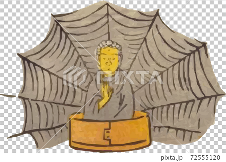 たらいにのった阿弥陀と蜘蛛の巣（判じ物:隅田川） 72555120