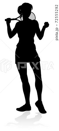 Tennis Player Woman Sports Person Silhouette 72555292
