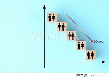 人の数の減少イメージ 72555598