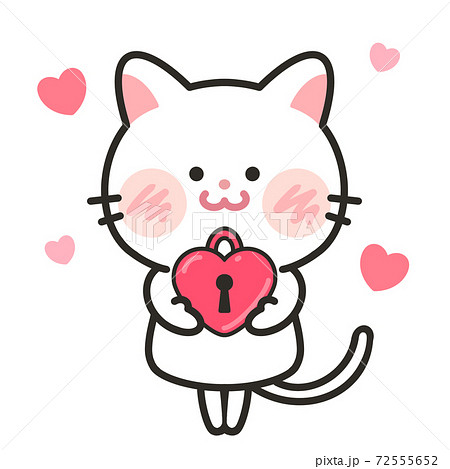 猫　愛　バレンタイン　ホワイトデー　イラスト素材 72555652
