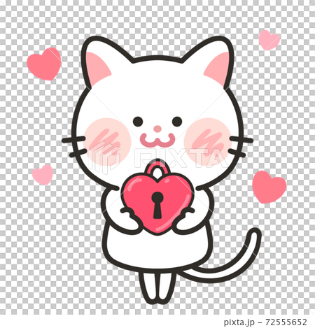 猫　愛　バレンタイン　ホワイトデー　イラスト素材 72555652