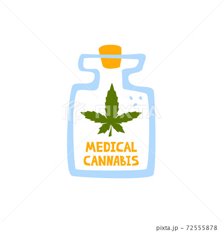 Glass with oil of medical cannabis lettering Glass with oil of medical cannabis lettering 72555878