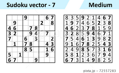 Sudoku Game with Answers. Simple Vector Design Set Stock Vector -  Illustration of vector, trainer: 204788413