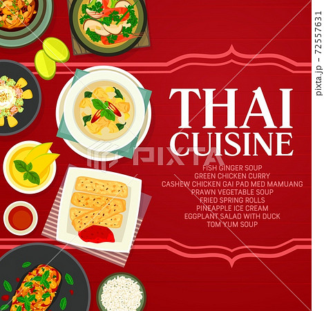 Thai cuisine vector Thailand food cartoon poster Thai cuisine vector Thailand food cartoon poster 72557631