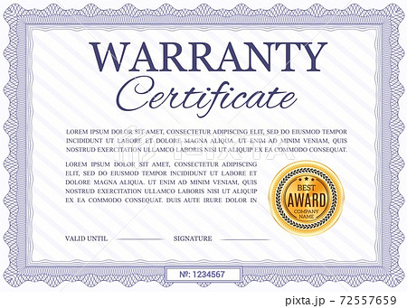 Warranty certificate vector template, diploma 72557659