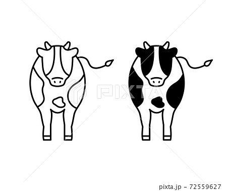 牛のアイコンセット ウシ イラスト シンプル 丑年 干支 年賀 21年のイラスト素材