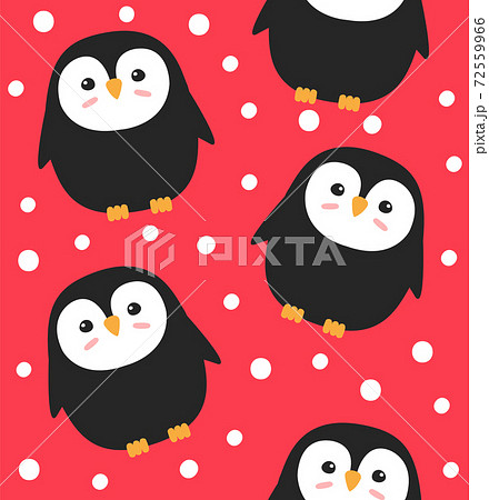 Vector seamless pattern of penguin and snow Vector seamless pattern of penguin and snow 72559966