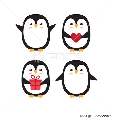 Vector set of colored flat cartoon penguin Vector set of colored flat cartoon penguin 72559967