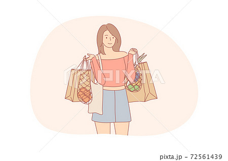 Recycling, shopping, ecology, food, zero waste concept 72561439