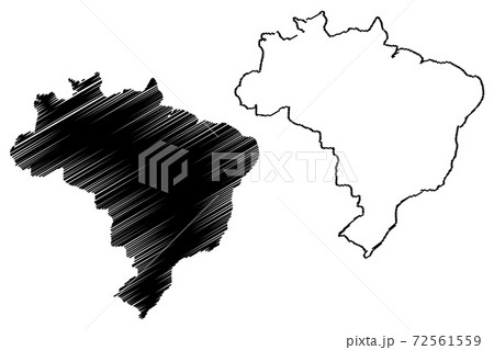 Brazil map vector illustration, scribble sketch Brazilia 72561559