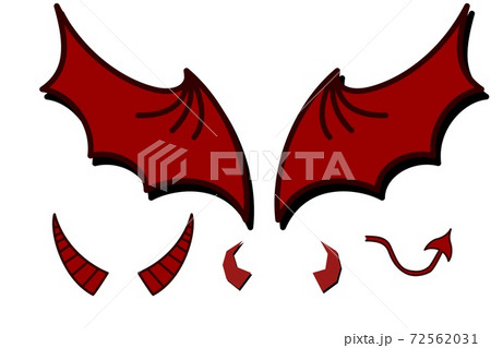 devil wings and horns on white background -... - Stock Illustration  [72562031] - PIXTA