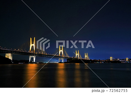 【瀬戸大橋】櫃石島橋　岩黒島橋の夜景 72562755