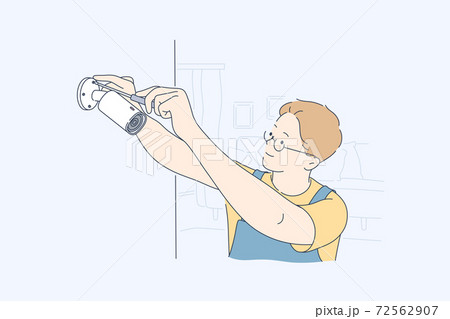 Installation, security, service, camera concept Installation, security, service, camera concept 72562907