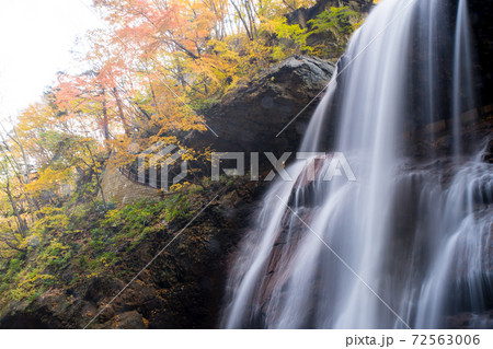 松川渓谷雷滝の紅葉 72563006