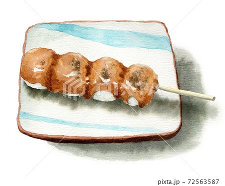 アナログ水彩串団子みたらし和菓子 アナログ水彩串団子みたらし和菓子 72563587