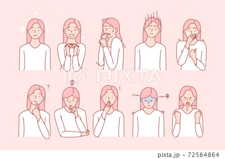Girls emotions or facial expressions set Girls emotions or facial expressions set 72564864