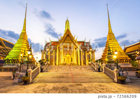 Temple of the Emerald Buddha or Wat Phra Kaew temple, Bangkok, Thailand 72566209