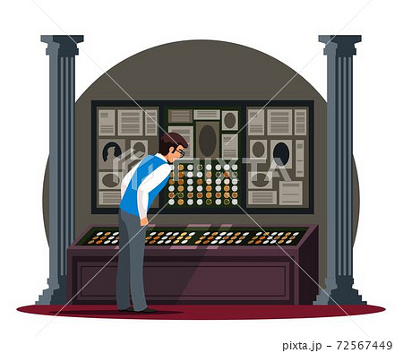 Man visitor enjoy pastime at historical museum 72567449