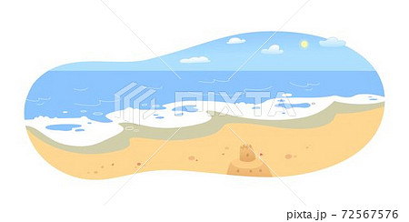 Seashore sand beach panoramic vector cutout scene 72567576