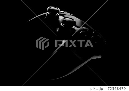 Realistic video game controller in noir lights on black table background 72568479