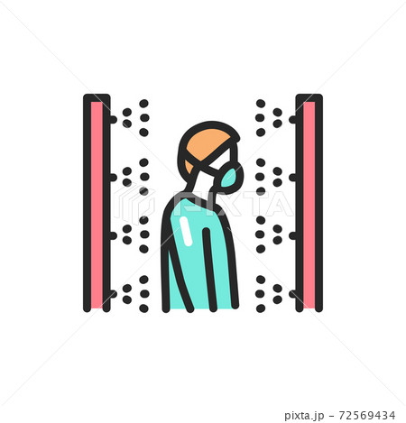 Human disinfection color line icon. Isolated vector element. Human disinfection color line icon. Isolated vector element. 72569434